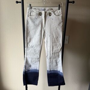 Miaou White and Navy Flare Jeans